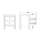 Barcelona Shaker Style Bedside Table Cabinet 2 Drawers in White - Price Crash Furniture