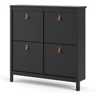 Barcelona Shoe Cabinet 4 Compartments in Matt Black - Price Crash Furniture