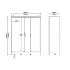 Barcelona Wardrobe with 3 Doors in Matt Black - Price Crash Furniture