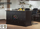 Baumhaus Black Kitchen Island With Black Granite Worktop - Price Crash Furniture