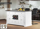 Baumhaus White Kitchen Island With Black Granite Top - Price Crash Furniture