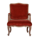 Brick Red Velvet French Style Chair - Price Crash Furniture