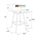 Calvin Single Upholstered Counter Stool in Camel Faux Leather by Dorel - Price Crash Furniture