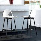 Calvin Single Upholstered Counter Stool in Grey Velvet by Dorel - Price Crash Furniture