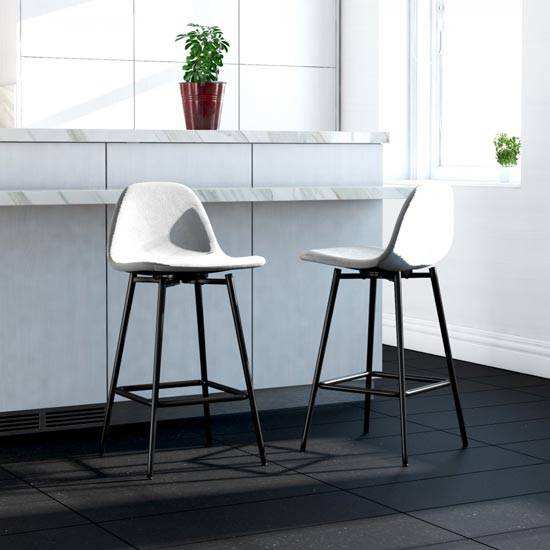 Calvin Single Upholstered Counter Stool in Grey Velvet by Dorel - Price Crash Furniture