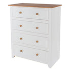 Capri 4 Drawer Chest of Drawers in White & Pine - Price Crash Furniture