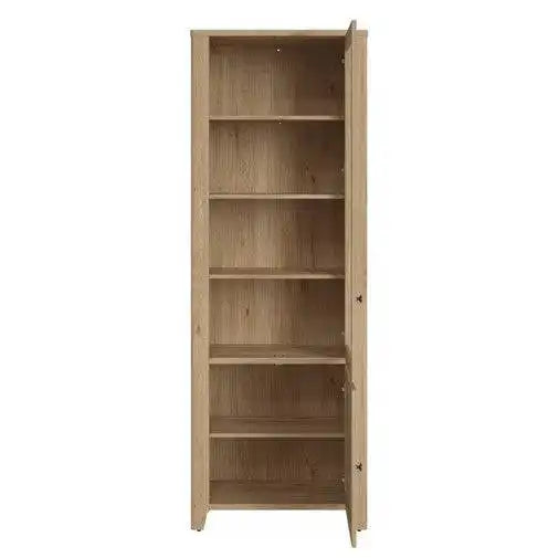 Cestino 2 Door Display Cabinet In Jackson Hickory Oak And Rattan Effect - Price Crash Furniture