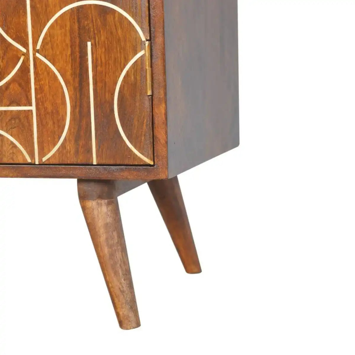 Chestnut Gold Inlay Abstract Cabinet - Price Crash Furniture
