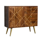 Chestnut Gold Inlay Abstract Sideboard by Artisan Furniture - Price Crash Furniture