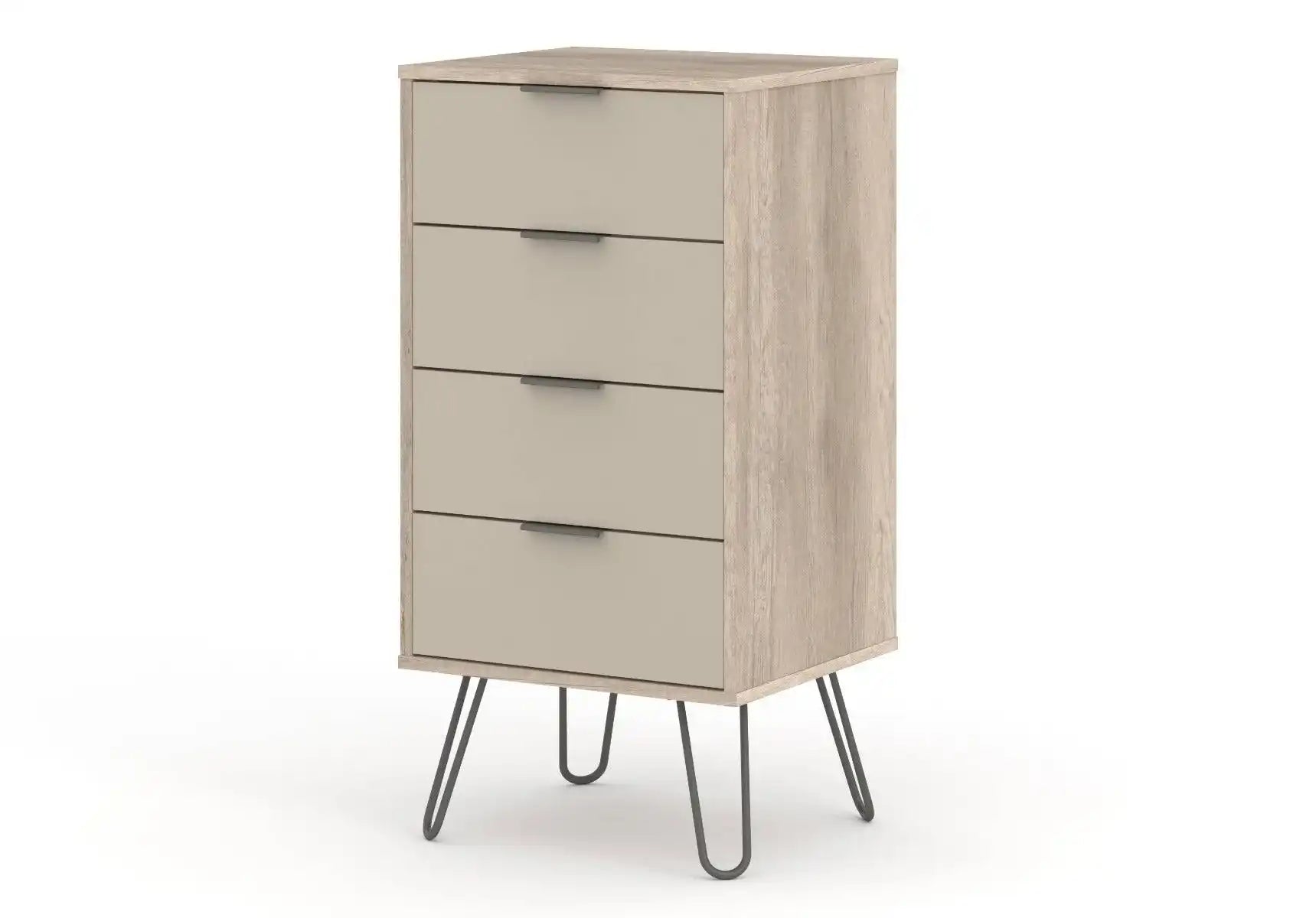 Core Products Augusta 4 Drawer Narrow Chest of Drawers in Driftwood & Calico - Price Crash Furniture