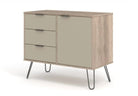 Core Products Augusta Small Sideboard 1 Door 3 Drawer in Driftwood & Calico - Price Crash Furniture