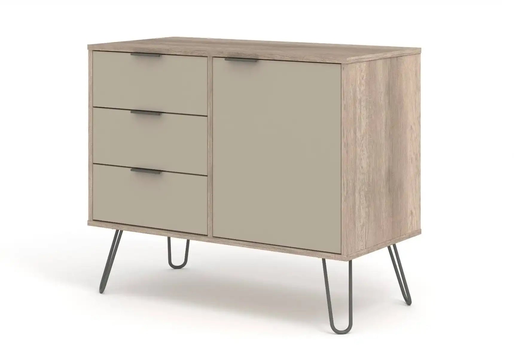 Core Products Augusta Small Sideboard 1 Door 3 Drawer in Driftwood & Calico - Price Crash Furniture
