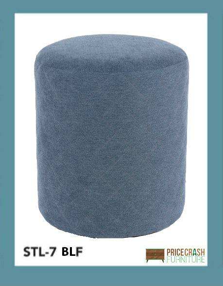 Aspen Blue Fabric Upholstered Round Tub Stool - Price Crash Furniture