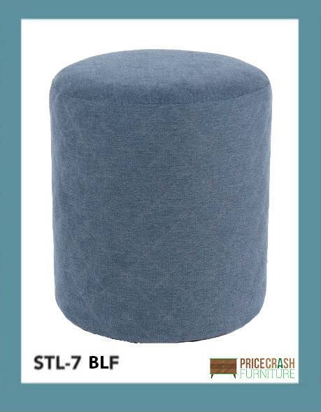 Aspen Blue Fabric Upholstered Round Tub Stool - Price Crash Furniture