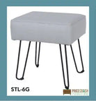 Aspen Rectangular Stool PU Grey with Black Metal Legs - Price Crash Furniture