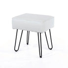 Aspen Rectangular Stool PU Grey with Black Metal Legs - Price Crash Furniture