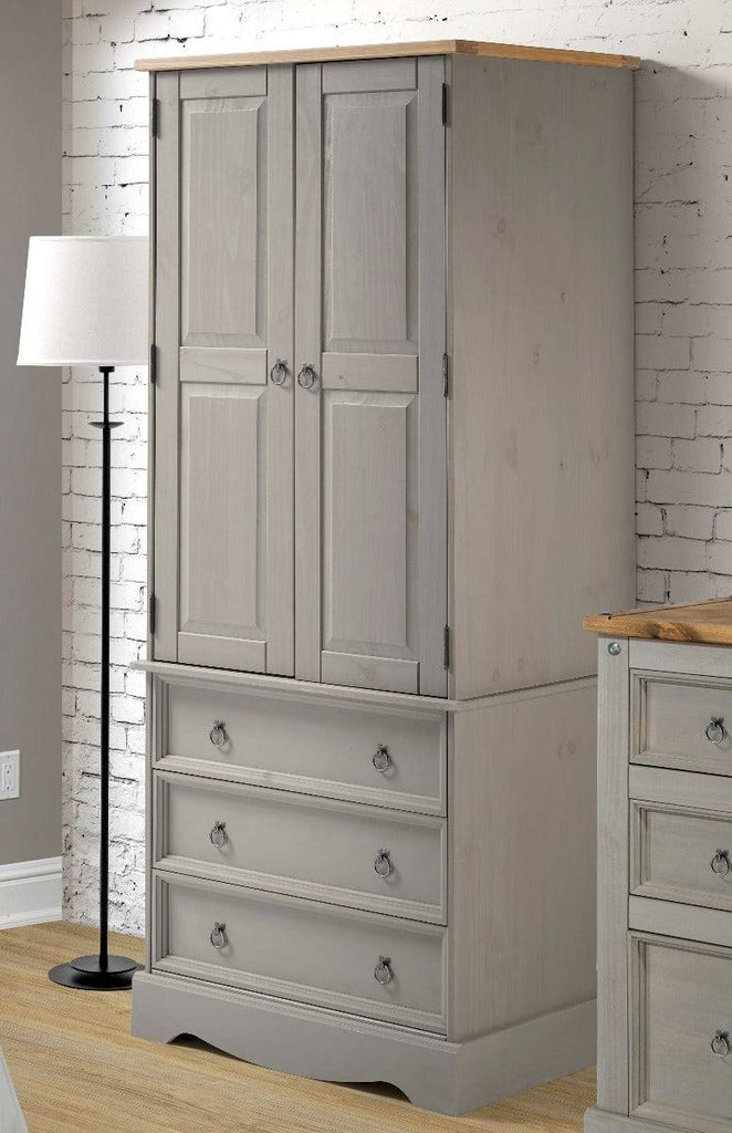 Core Products Corona Grey 2 Door & 3 Drawer Wardrobe - Price Crash Furniture