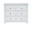 Core Products Nairn White Handcrafted 3+3 Drawer Wide Chest - Price Crash Furniture