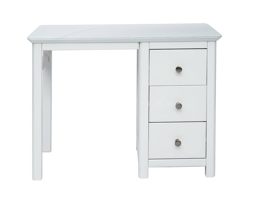 Core Products Nairn White Handcrafted Single Pedestal Dressing Table - Price Crash Furniture