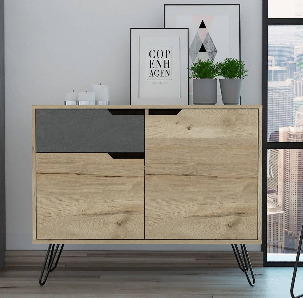 Core Manhattan Bleached Pine 2 Door 1 Drawer Sideboard - Price Crash Furniture