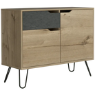 Core Manhattan Bleached Pine 2 Door 1 Drawer Sideboard - Price Crash Furniture