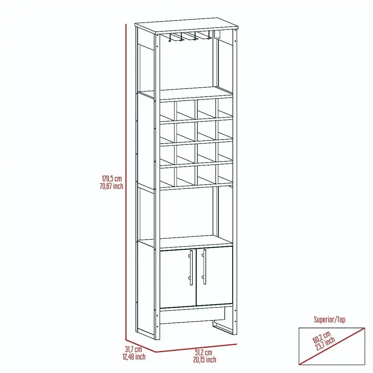 Core Products Brooklyn 2 Door Tall Wine Rack - Price Crash Furniture