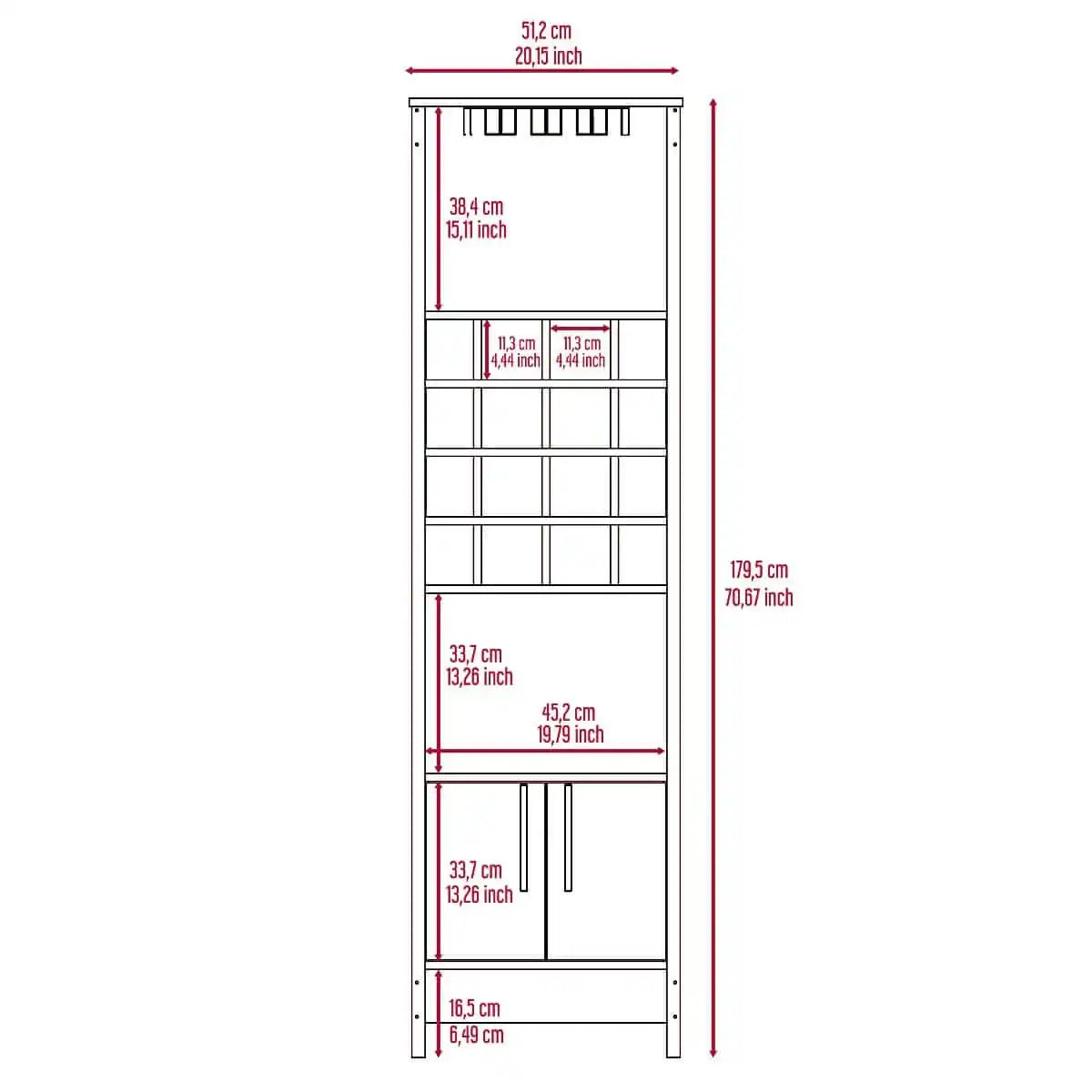Core Products Brooklyn 2 Door Tall Wine Rack - Price Crash Furniture
