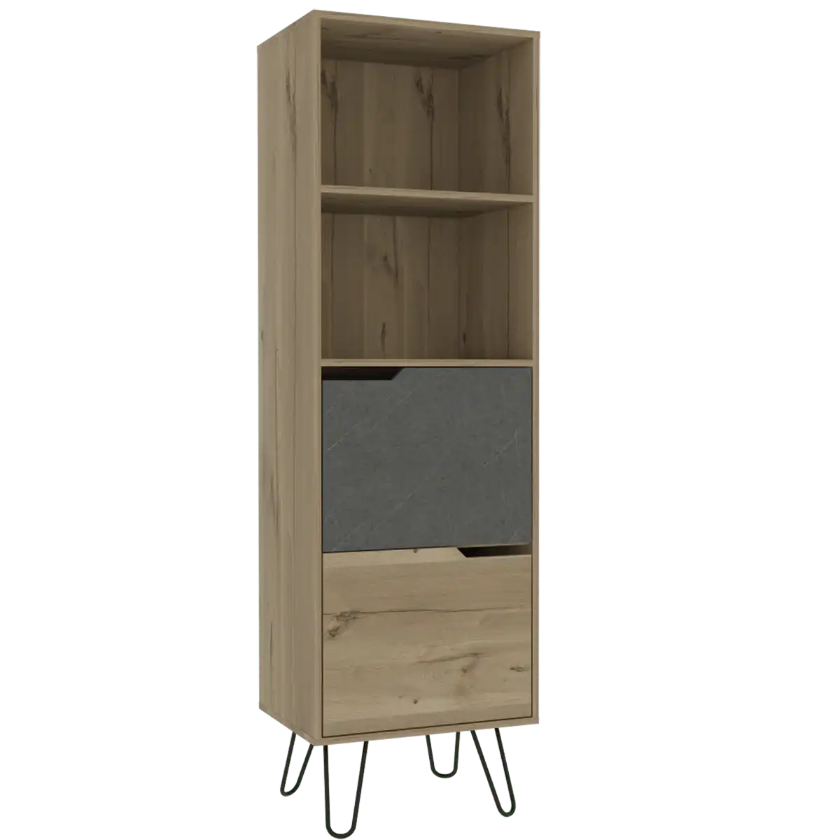 Core Manhattan Bleached Pine 2 Door Tall Bookcase - Price Crash Furniture