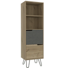 Core Manhattan Bleached Pine 2 Door Tall Bookcase - Price Crash Furniture