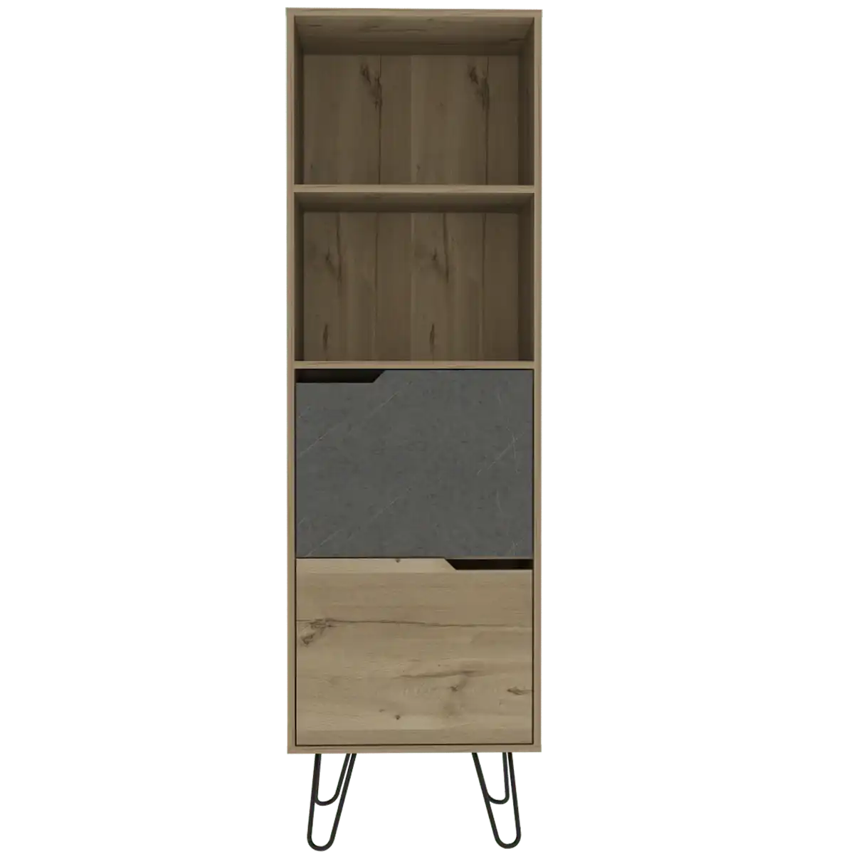Core Manhattan Bleached Pine 2 Door Tall Bookcase - Price Crash Furniture