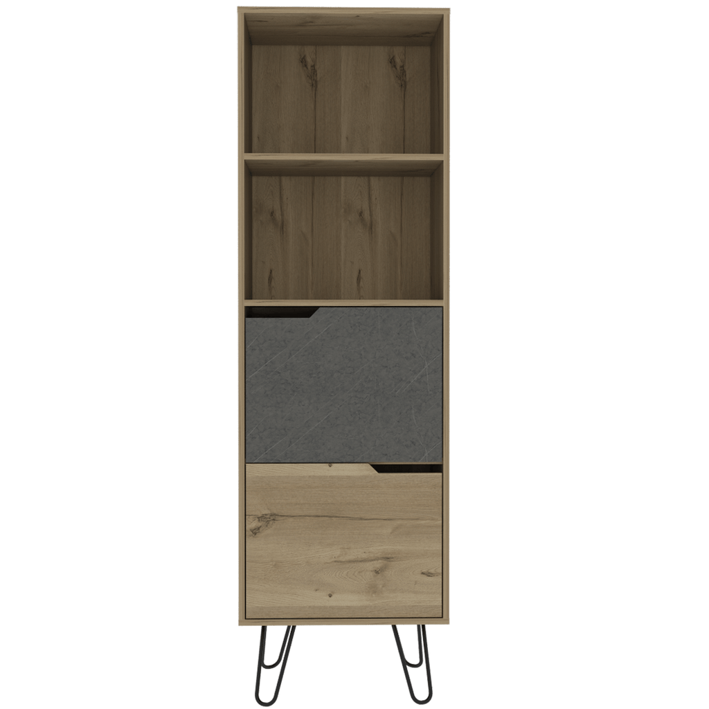 Core Manhattan Bleached Pine 2 Door Tall Bookcase - Price Crash Furniture