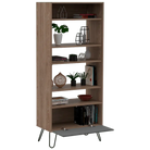 Core Vegas Bleached Oak Effect Display Bookcase With Door - Price Crash Furniture