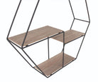 Loft Wire and Woodgrain Hexagonal Display Shelf 48cm by Core - Price Crash Furniture
