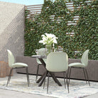 COSMOLIVING Aria Resin Dining Chair 4 pack in Light Sage Green - Price Crash Furniture