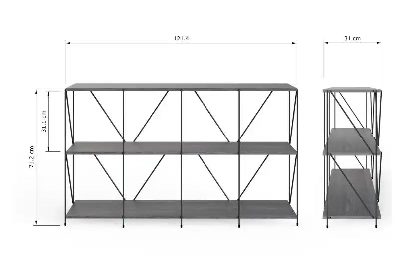 Leyo Cube Wide Shelving Unit In Grey & Black - Price Crash Furniture