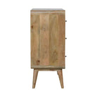 Curved 3 Drawer Chest in Oak-effect Mango Wood - Price Crash Furniture