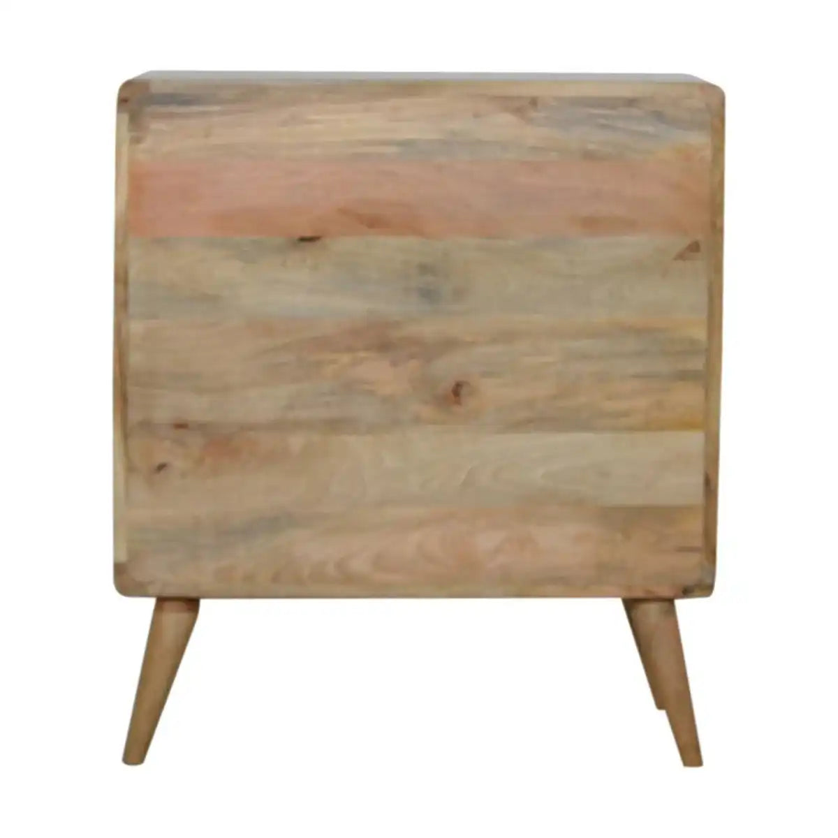 Curved 3 Drawer Chest in Oak-effect Mango Wood - Price Crash Furniture