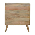 Curved 3 Drawer Chest in Oak-effect Mango Wood - Price Crash Furniture