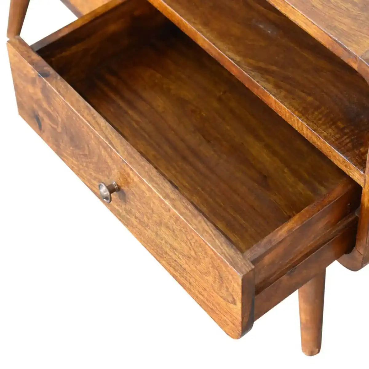 Curved Chestnut Media Unit with Cable Access - Price Crash Furniture