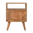 Diamond Screen Printed Bedside Table with Open Slot - Price Crash Furniture