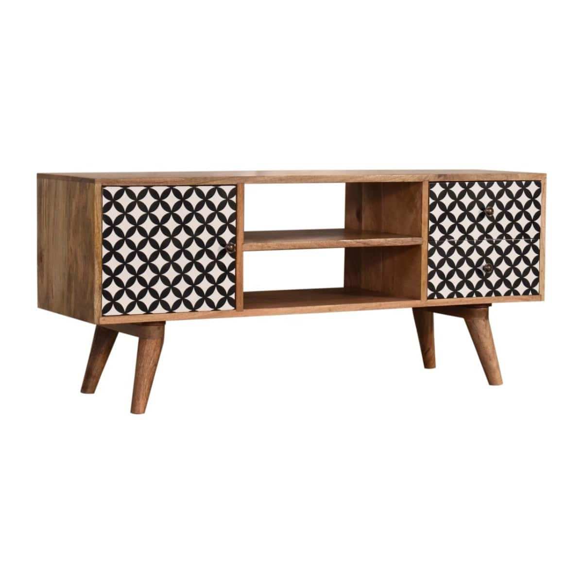 Diamond Screen Printed Entertainment Unit TV Stand - Price Crash Furniture