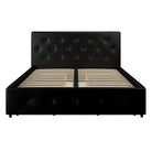 Dakota Upholstered Bed Black PU UK King Size Bed with Storage - Price Crash Furniture
