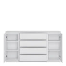 Fribo 2 Door 4 Drawer Sideboard Buffet Unit in White (Large) - Price Crash Furniture