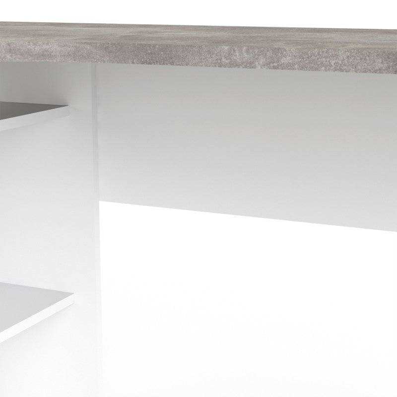 Function Plus Corner Desk 2 Drawers in White and Grey - Price Crash Furniture