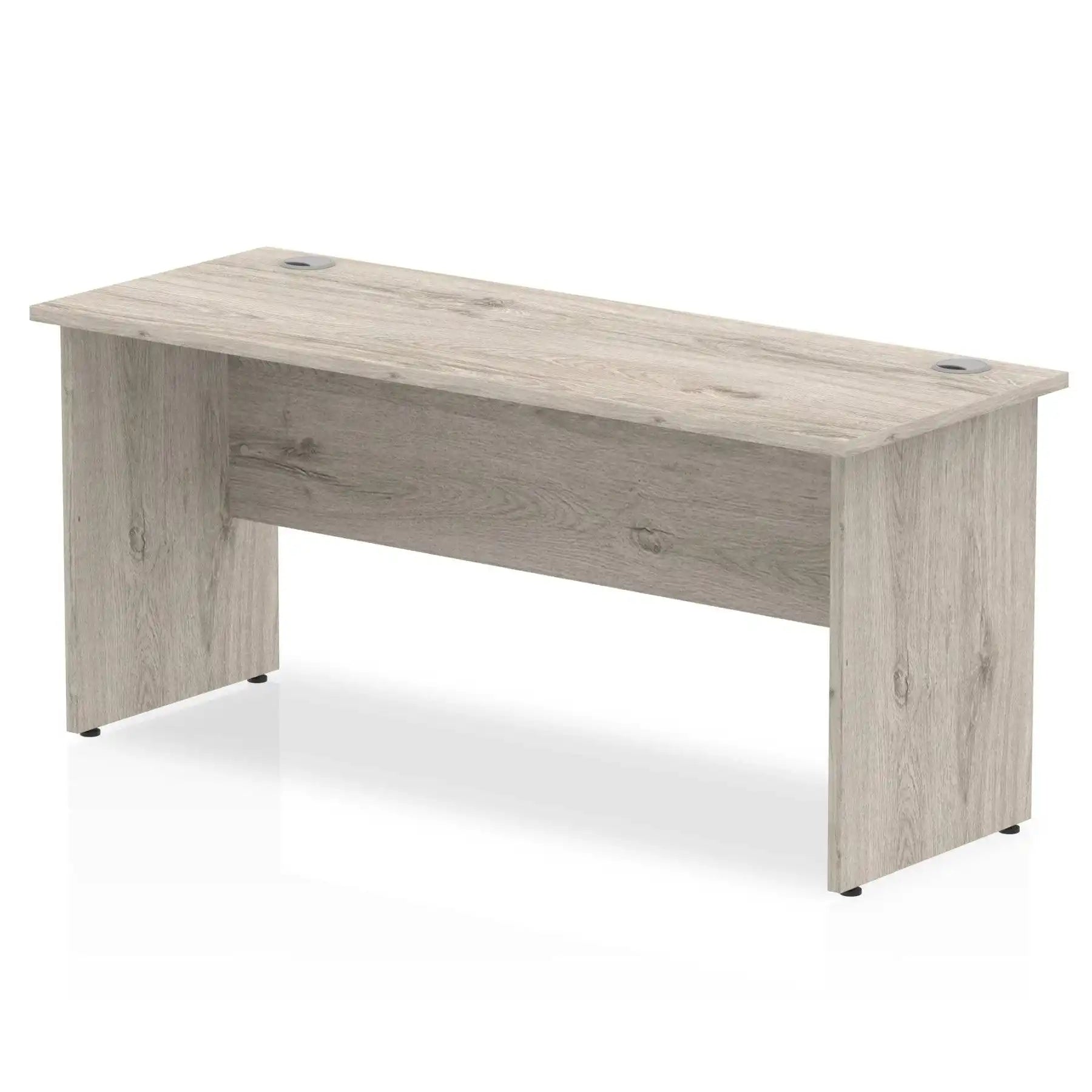 Impulse 600mm deep Straight Desk with Grey Oak Top and Panel End Leg - Price Crash Furniture