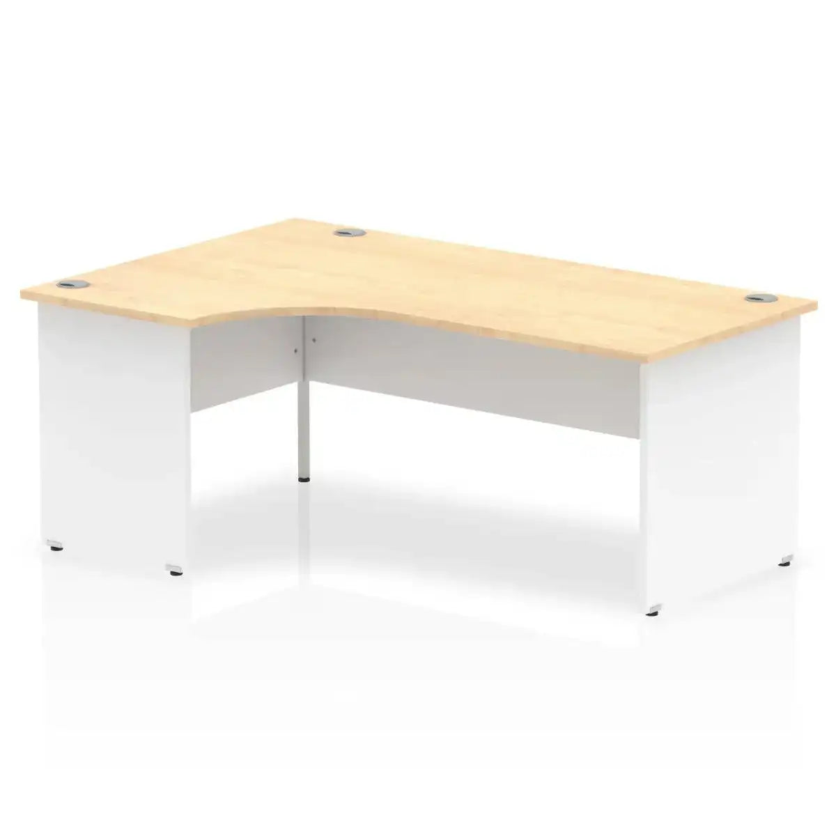 Impulse Crescent and Corner Desk with Maple Top and White Panel End Leg - Price Crash Furniture