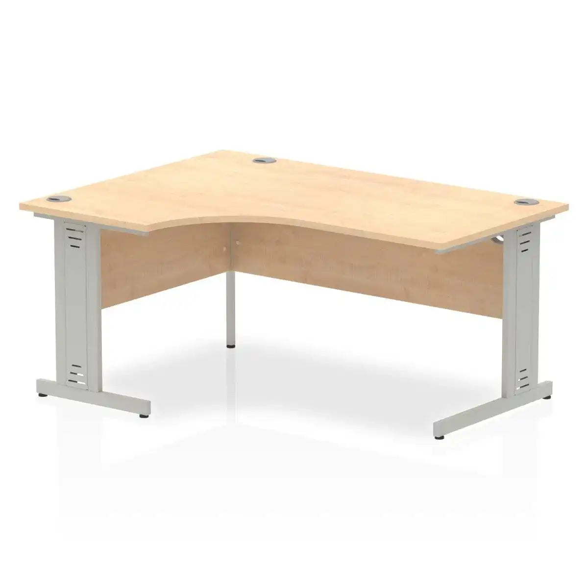 Impulse Crescent Desk with Maple Top and Silver Cable Managed Leg - Price Crash Furniture