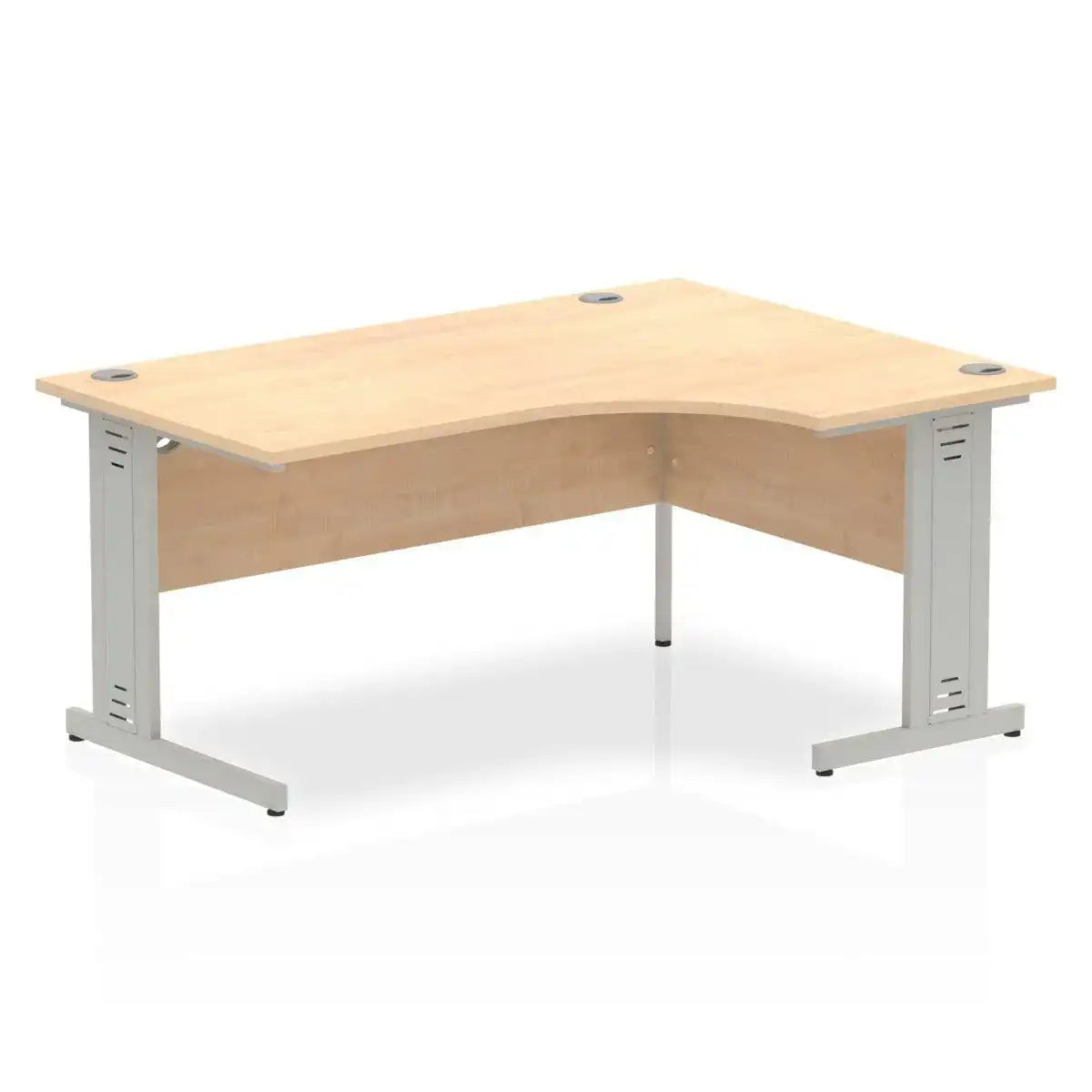Impulse Crescent Desk with Maple Top and Silver Cable Managed Leg - Price Crash Furniture