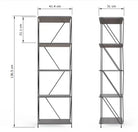 Leyo 5 Shelf Bookcase Display Unit Grey & Black - Price Crash Furniture