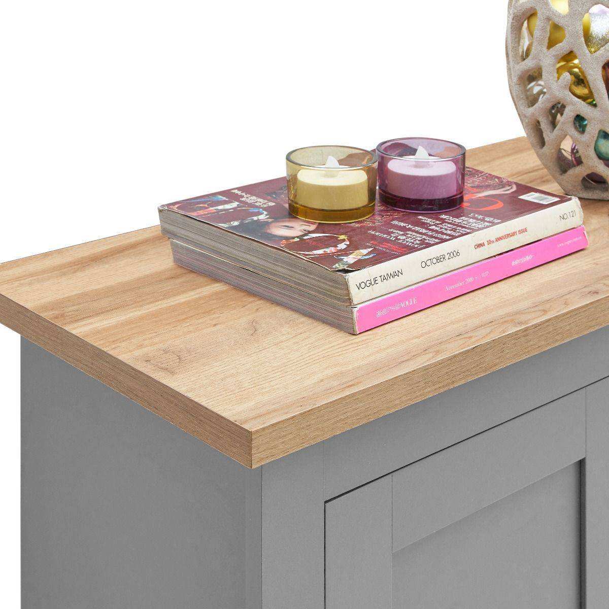 LISBON 3 PIECE LIVING ROOM SET CORNER TV UNIT, 1 DOOR SIDEBOARD, 2 DRAWER COFFEE TABLE GREY - Price Crash Furniture